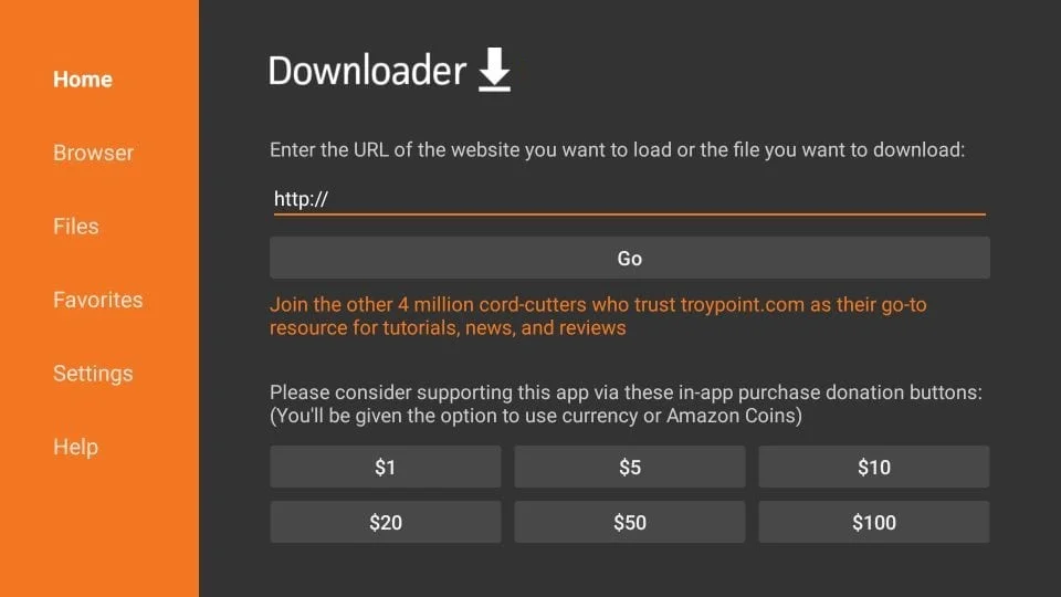Paso 3 de instalación en Fire TV: Abrir la aplicación 'Downloader'