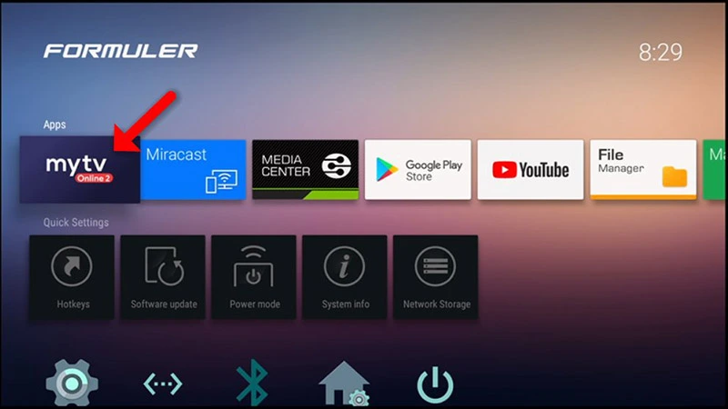 Paso 1 de configuración de Formuler: Abrir la aplicación MYTV Online 2